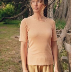 Mollusk Hemp Rib Tee M Medium Blush